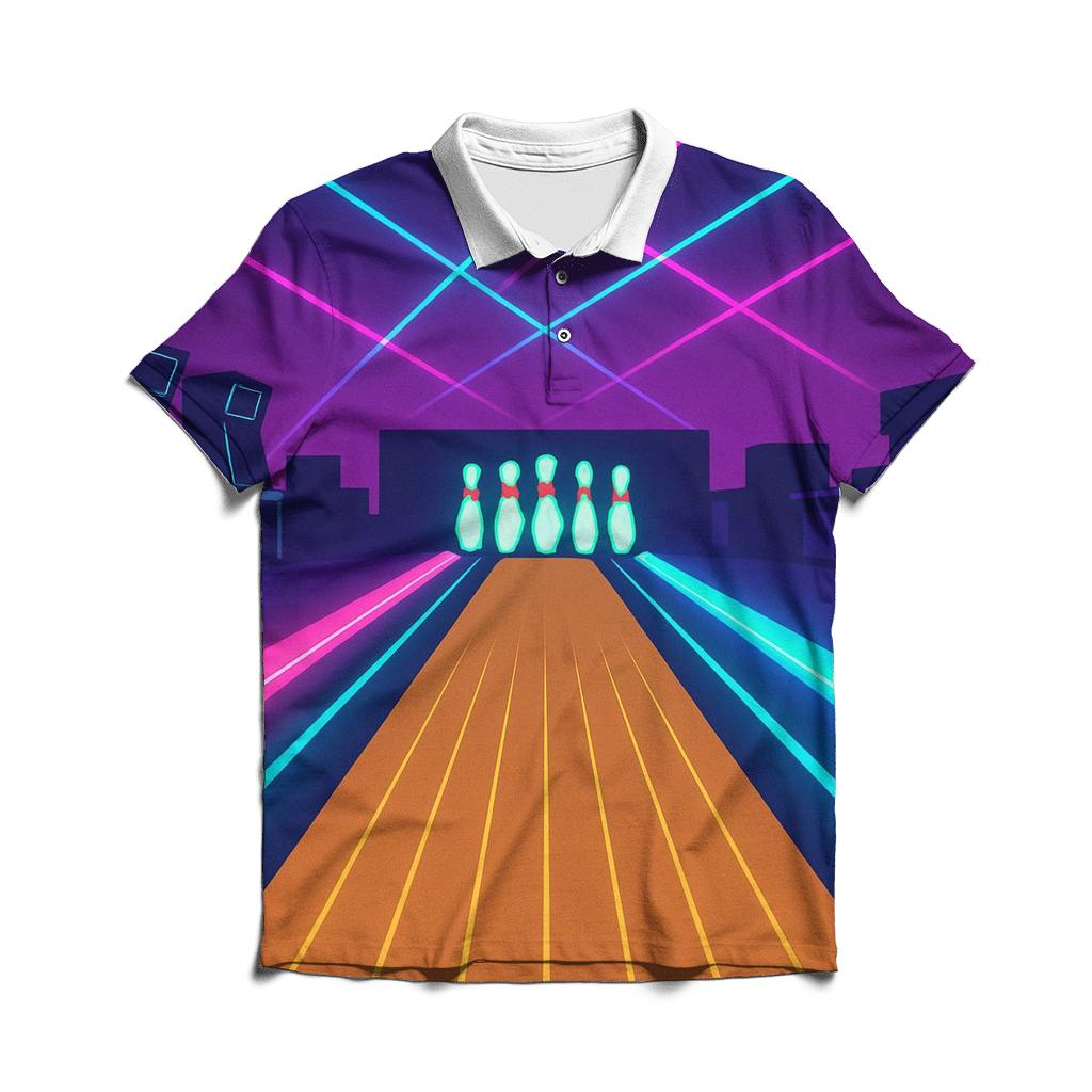 Laser Bowling Alley premium cotton polo shirts