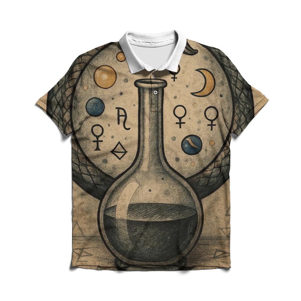 Alchemical Laboratory Ouroboros branded logo polo shirts