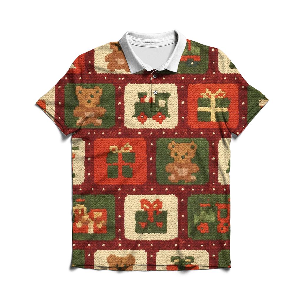 North Pole Toy Workshop Brick Design designer slim fit polos