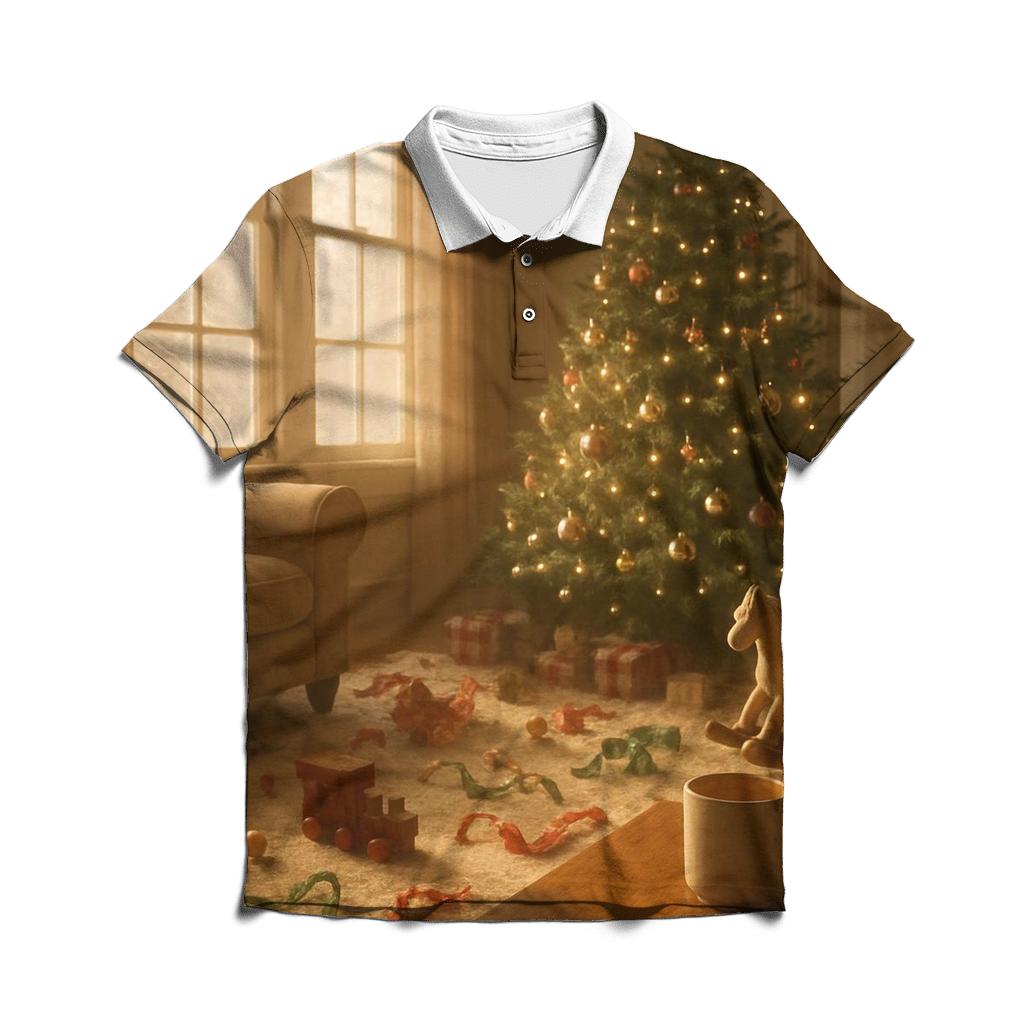 Christmas Morning Windowlight custom polo shirts