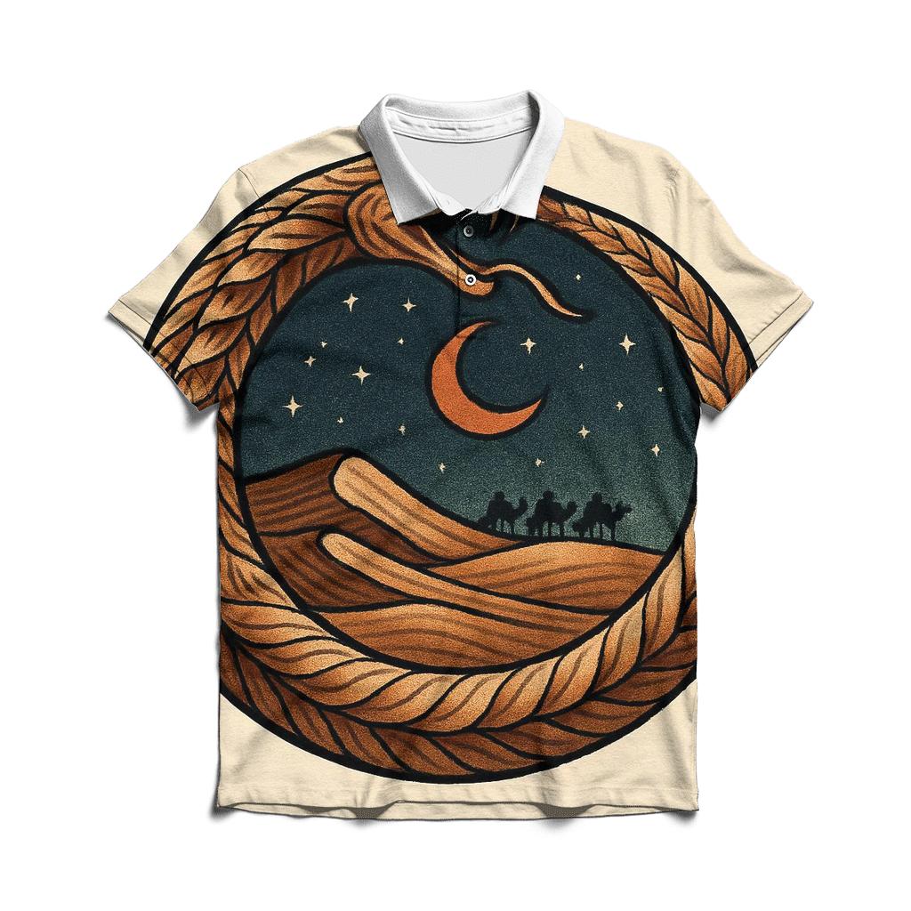 Starlit Desert Dune Ouroboros classic pique polos