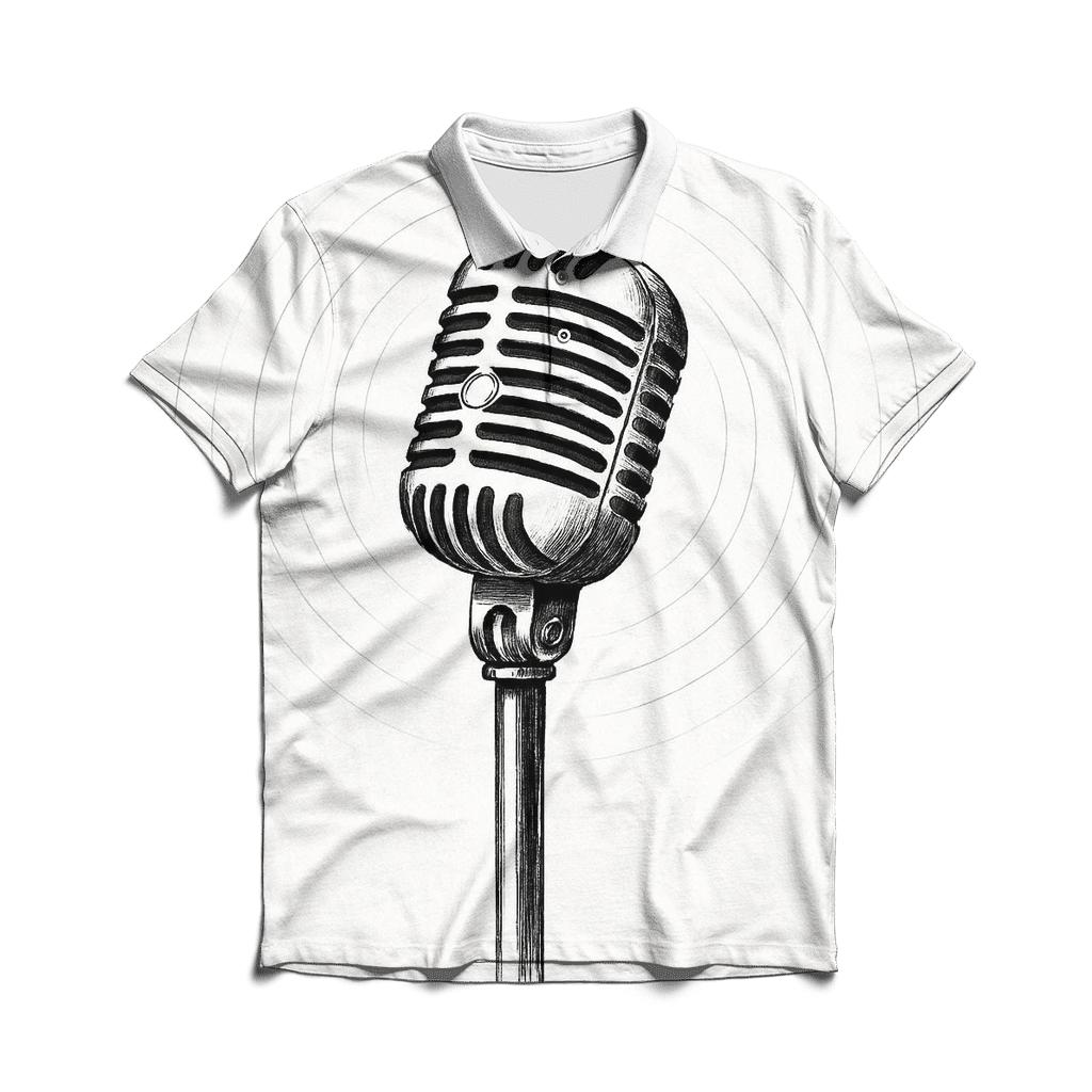 Minimal Mono Microphone branded logo polo shirts