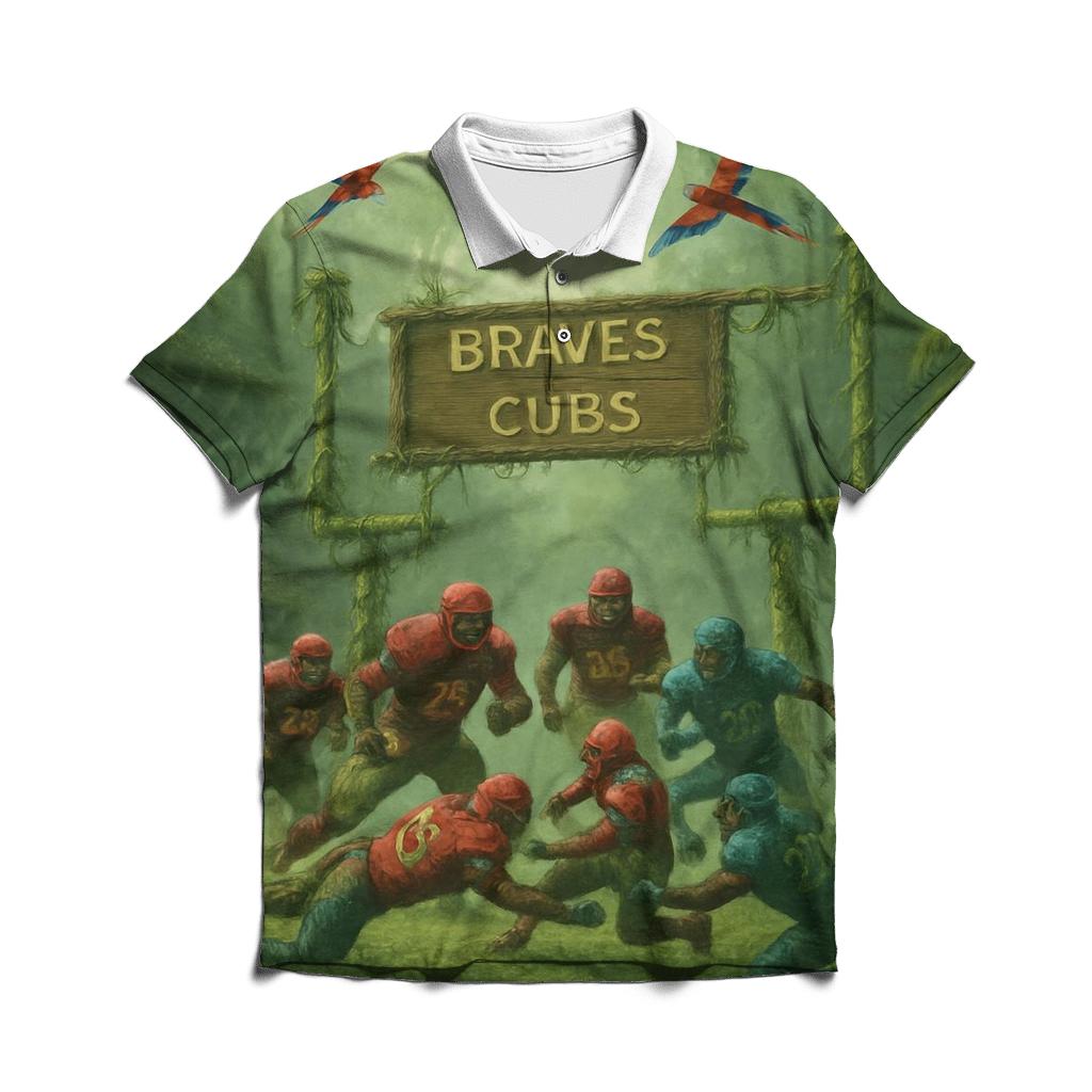 Rainforest Rivalry Braves Vs Jungle Cubs branded logo polo shirts