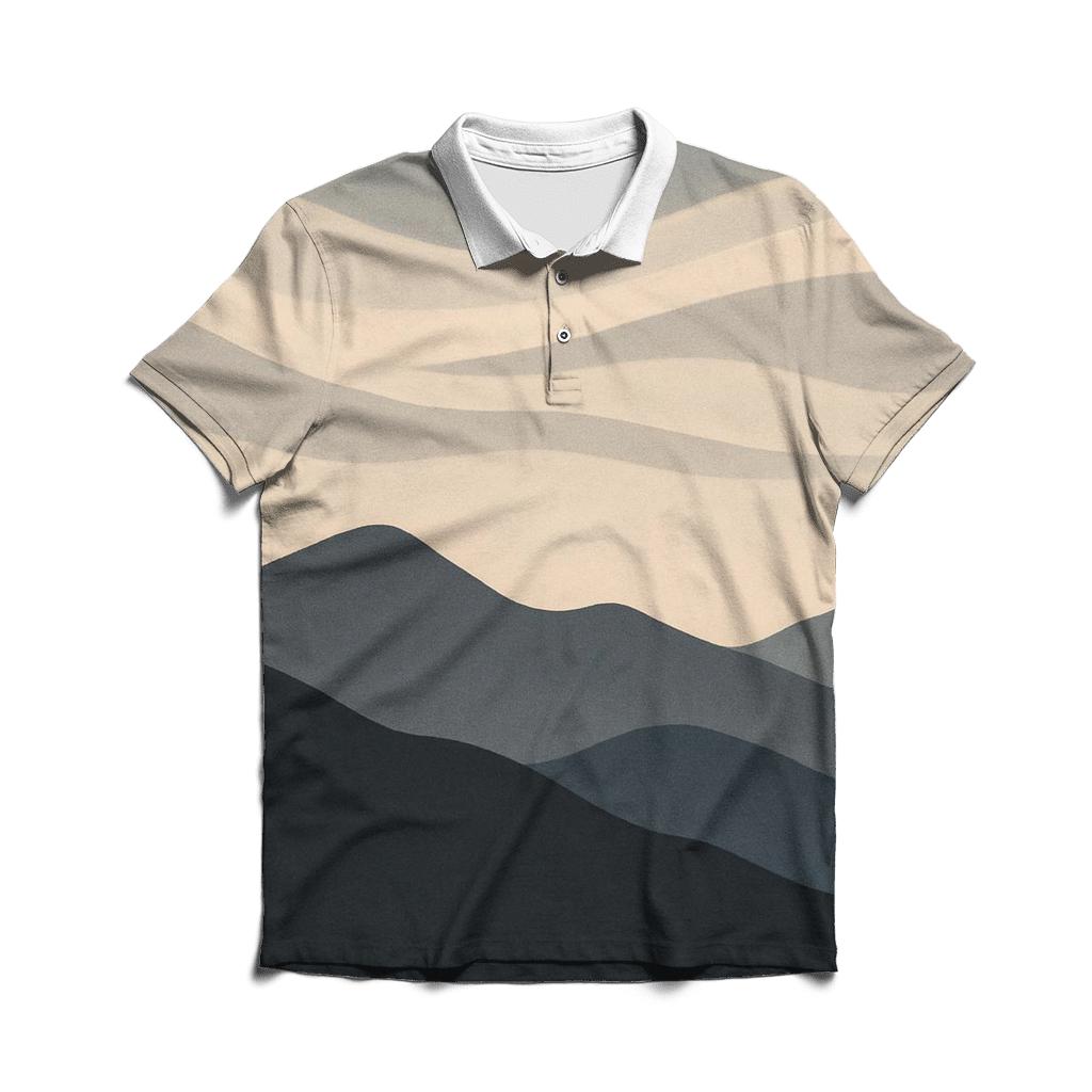 Breath And Mountain Line stylish collar polo tees