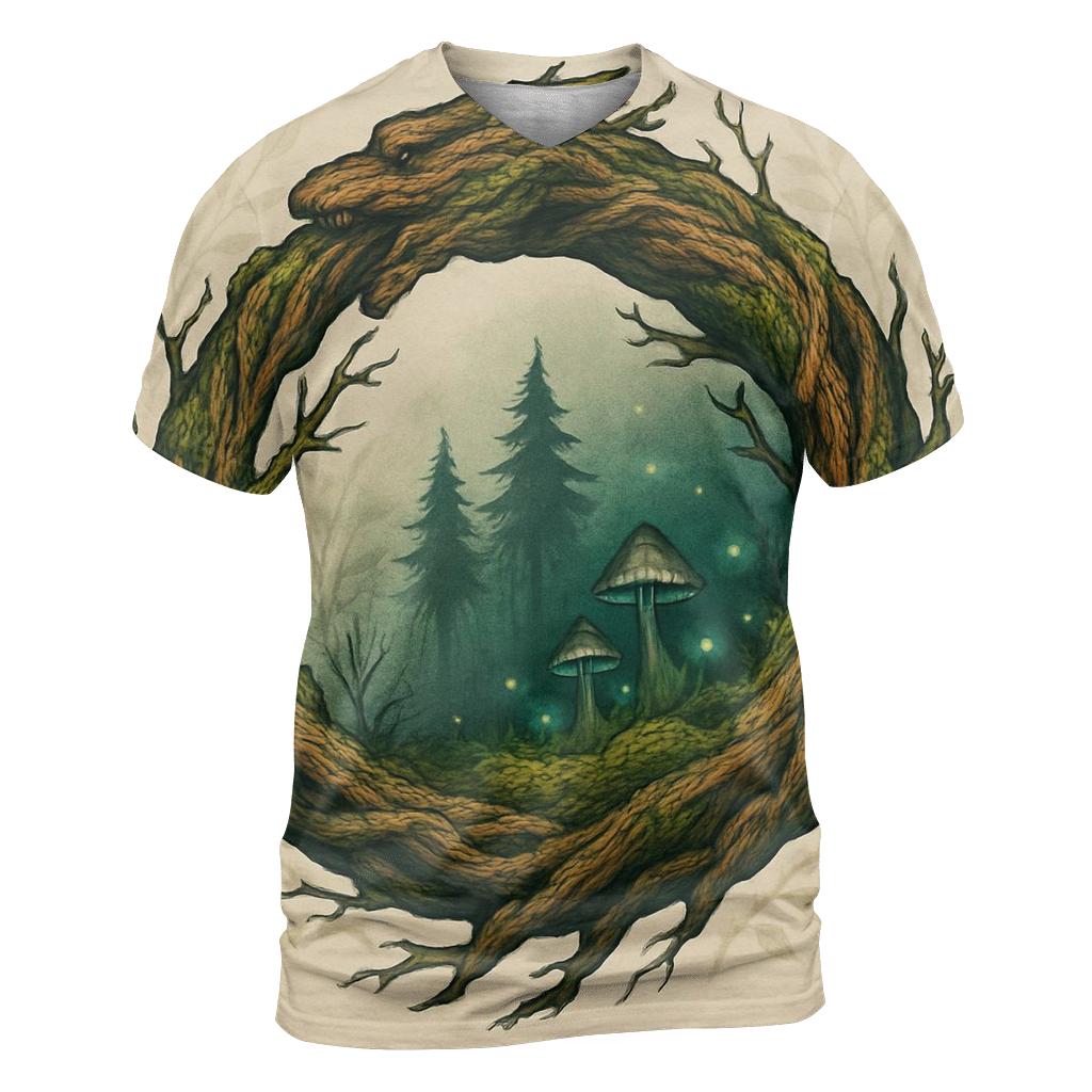 Forest Roots Ouroboros Portal trendy printed shirt styles