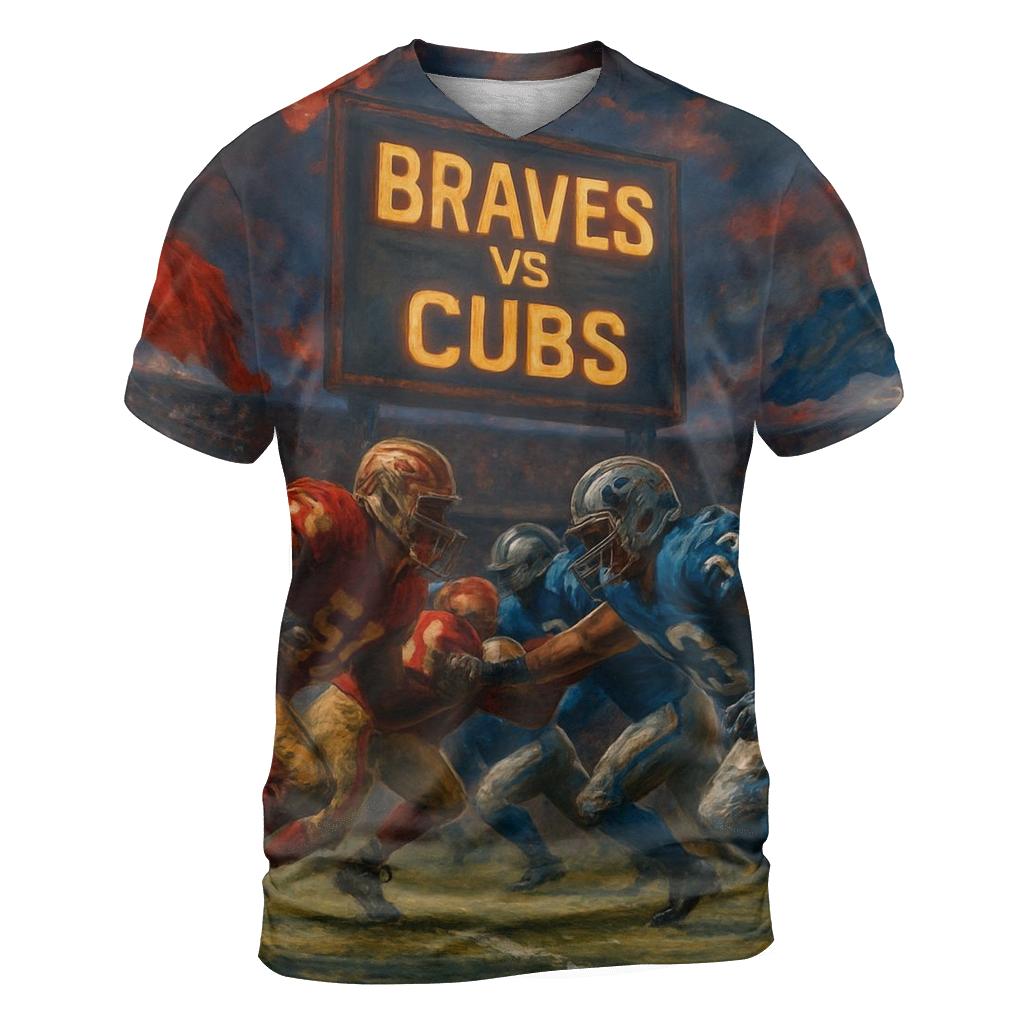 Gridiron Clash Tomahawk Rush Versus Iron Paw Line artistic all-over print tops