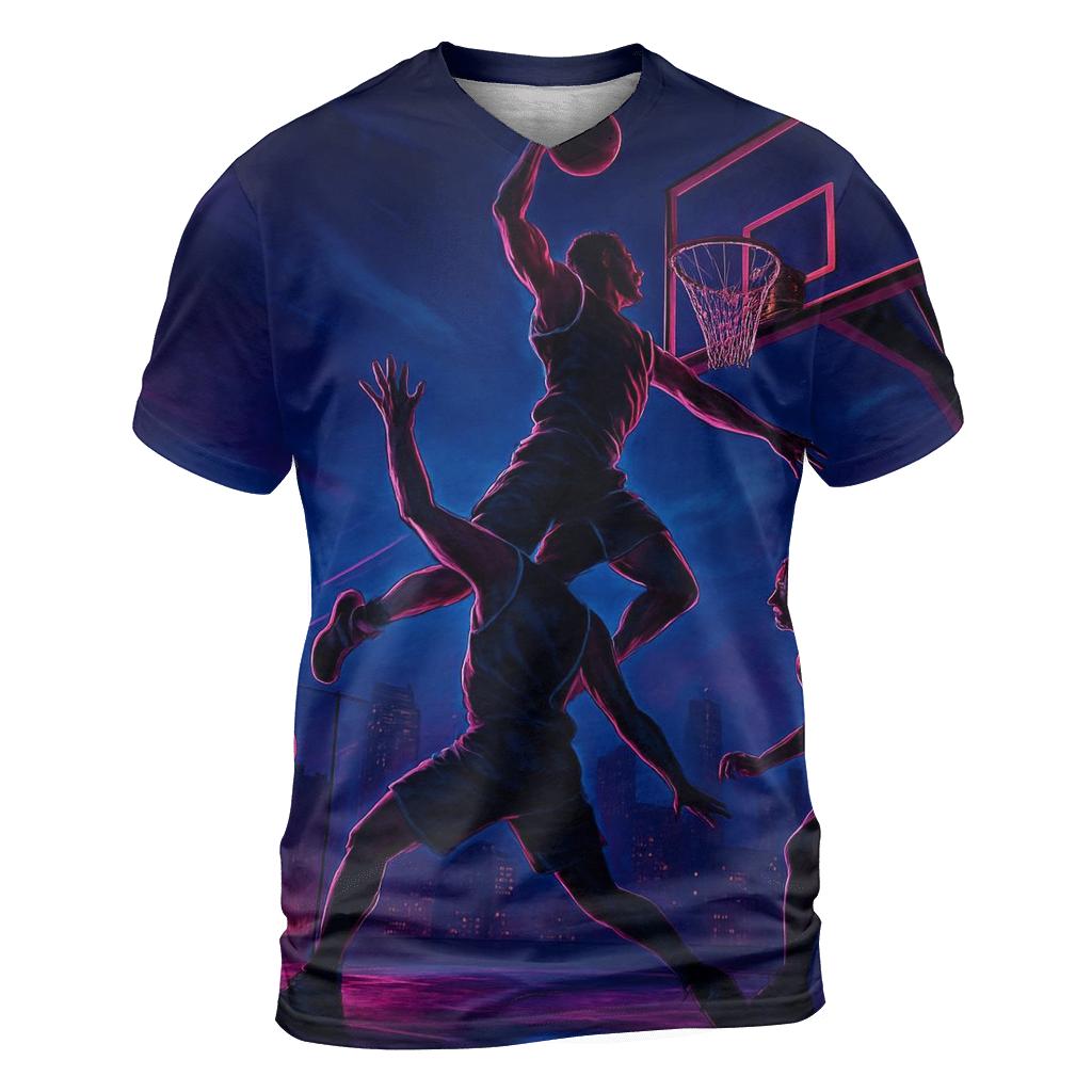 Urban Rooftop Basketball Night statement graphic shirts