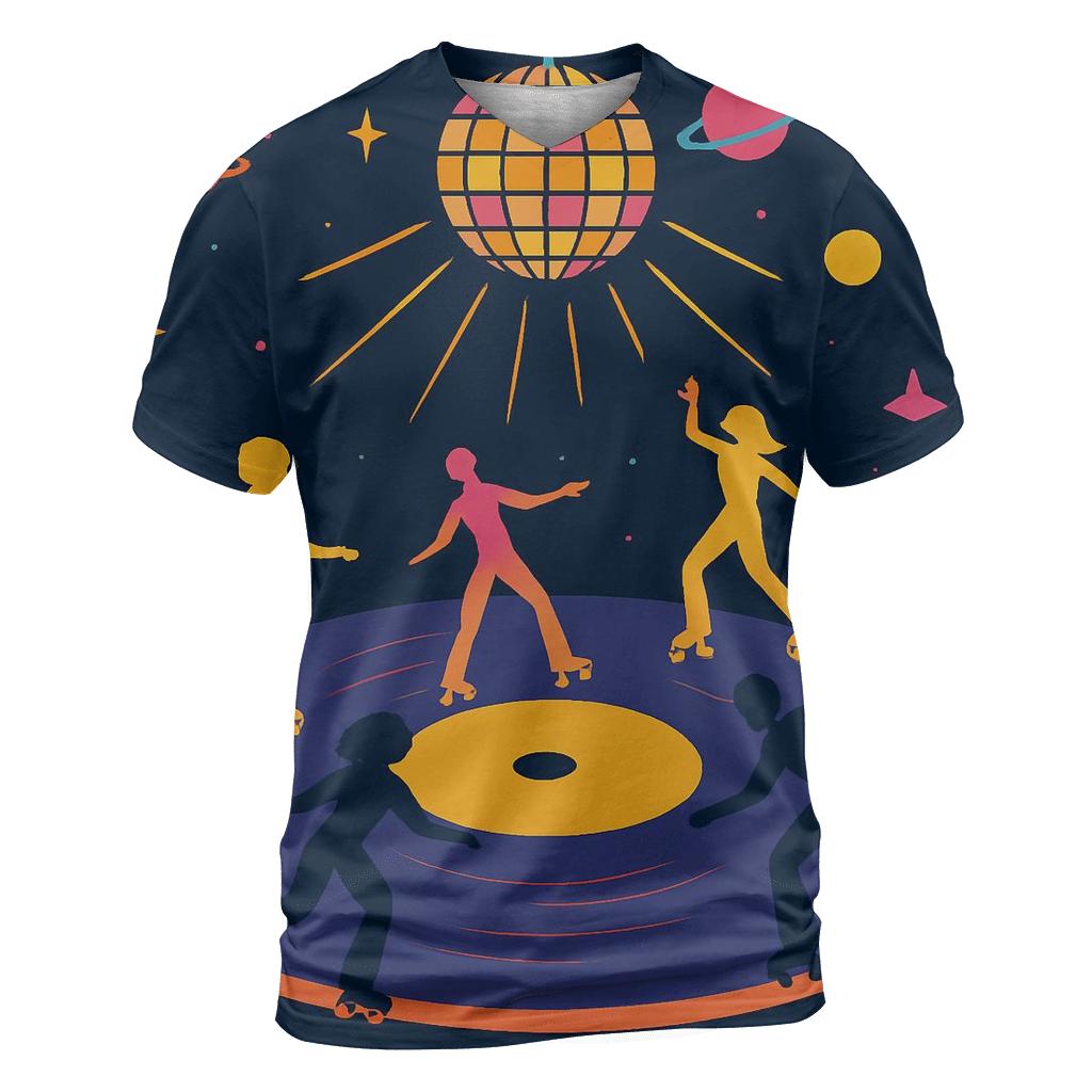 Cosmic Roller Disco custom all-over print shirts