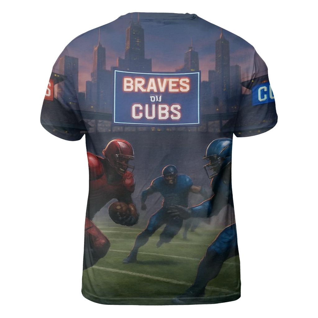 Skyline Stadium Siege Braves Vs Cubs vibrant all-over design tees