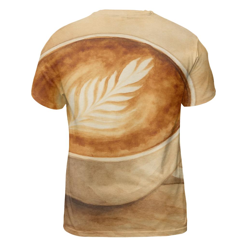 Latte Leaf Drift artistic all-over print tops
