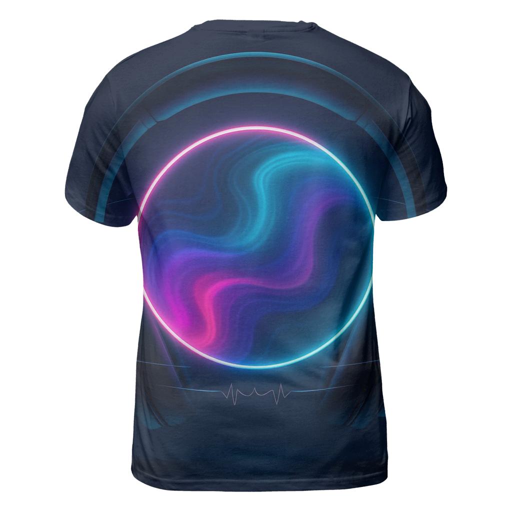 Holographic Headphone Halo artistic all-over print tops