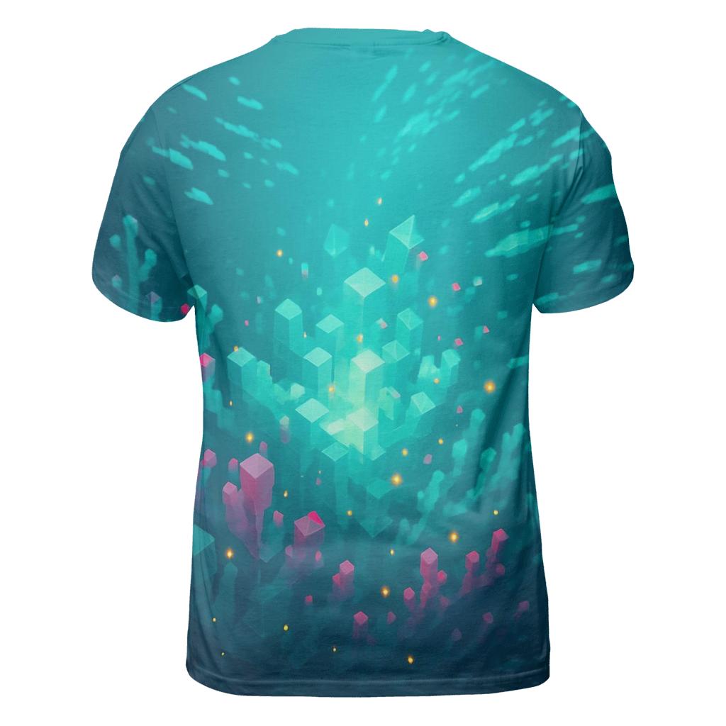Crystal Reef Data Flow vibrant all-over design tees