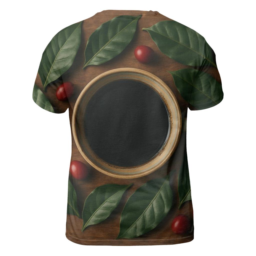 Forest Roast Leaf Cup artistic all-over print tops