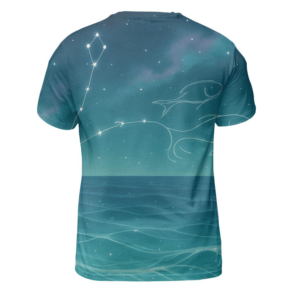 Pisces Dream Tides Constellation Veil vibrant all-over design tees