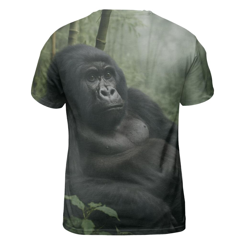 Mountain Gorilla Resting In Misty Bamboo creative print fashion shirts
