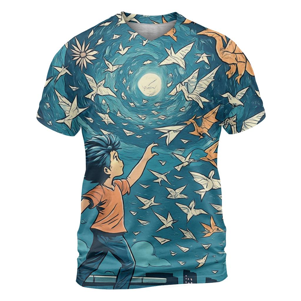 Paper Airplane Chaos Portal designer pattern shirts