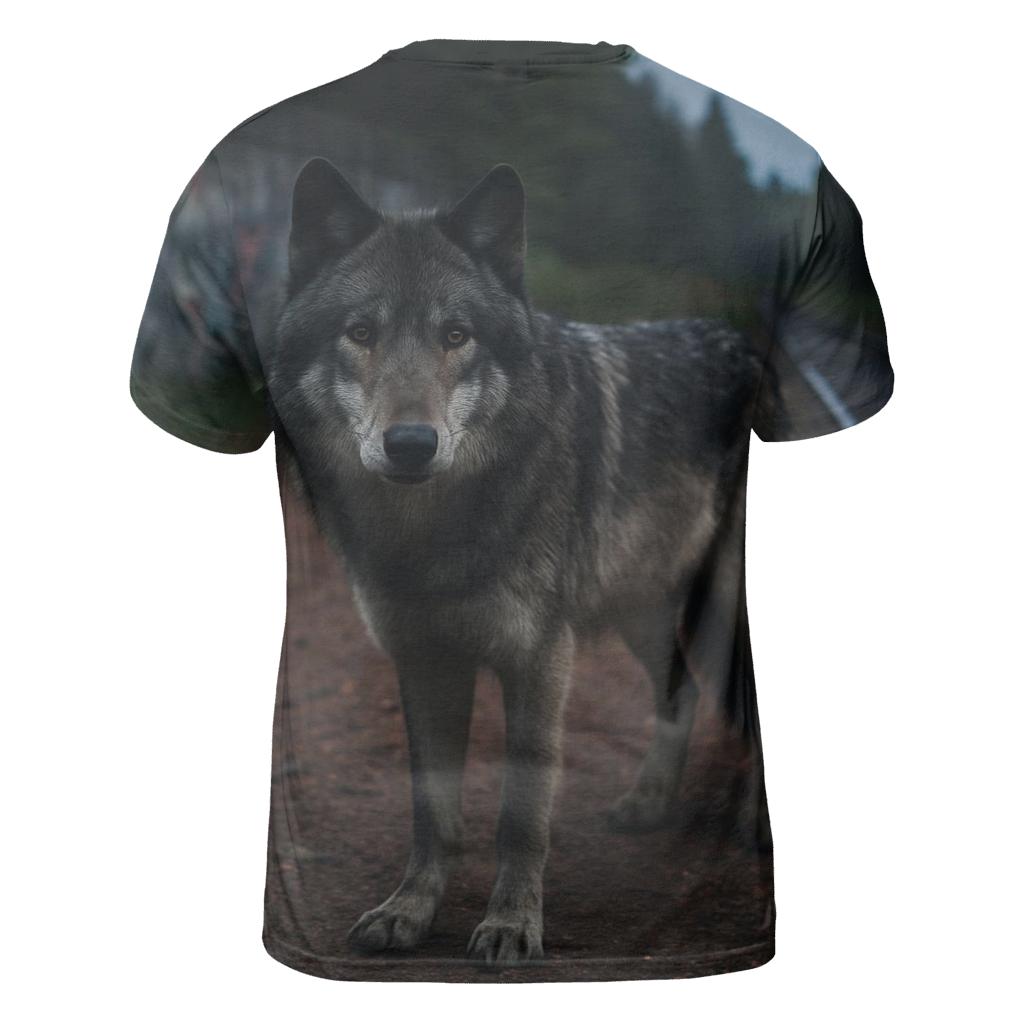 Urban Edge Wolf At Abandoned Rail Line artistic all-over print tops