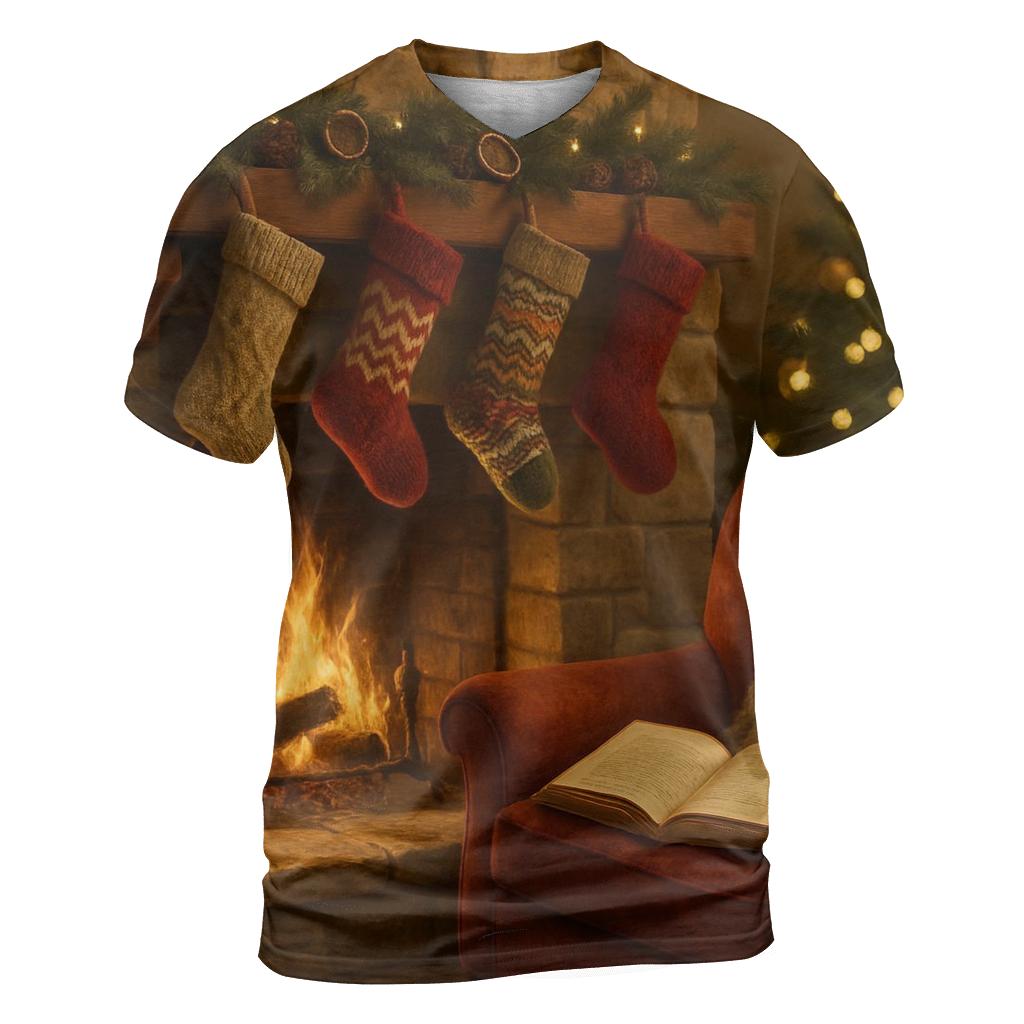 Fireside Stockings And Storybook Glow designer pattern shirts