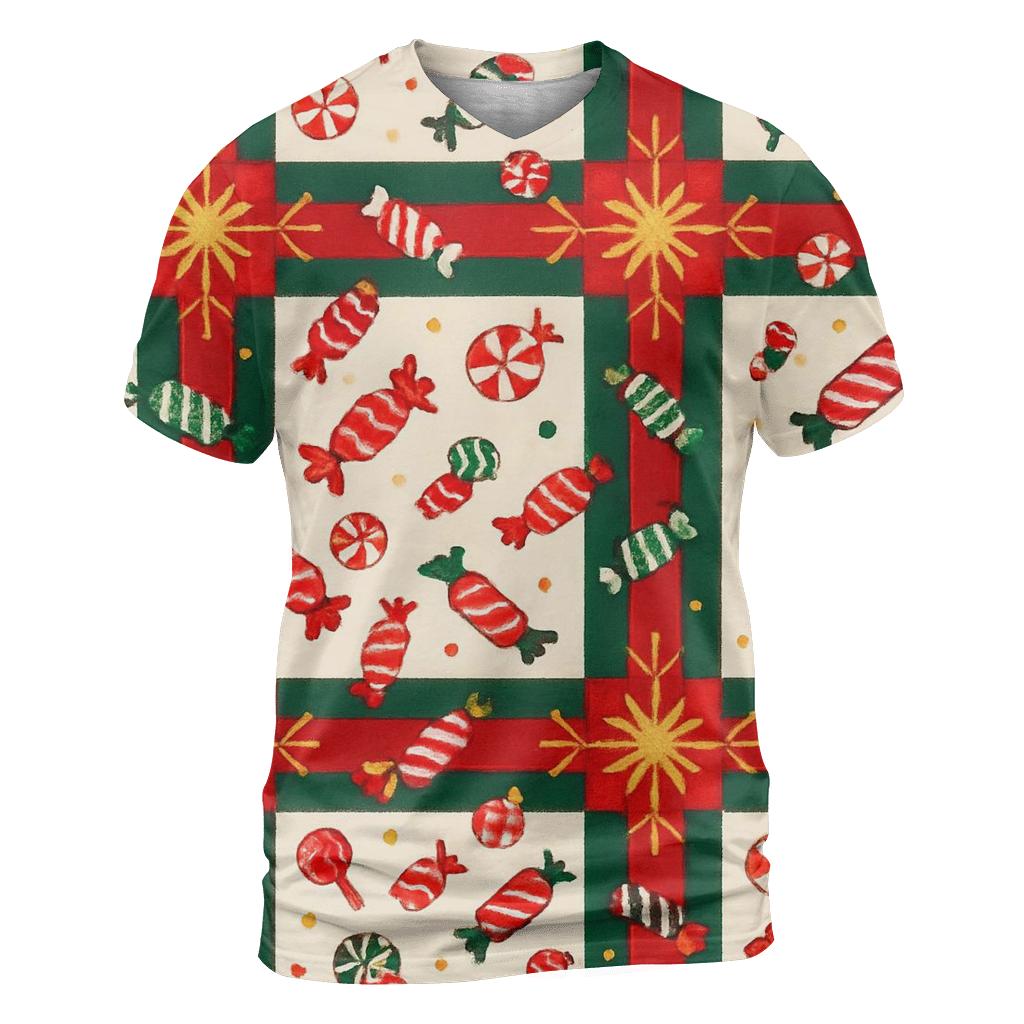 Candy Ribbon Starburst Plaid Design unique graphic print tees
