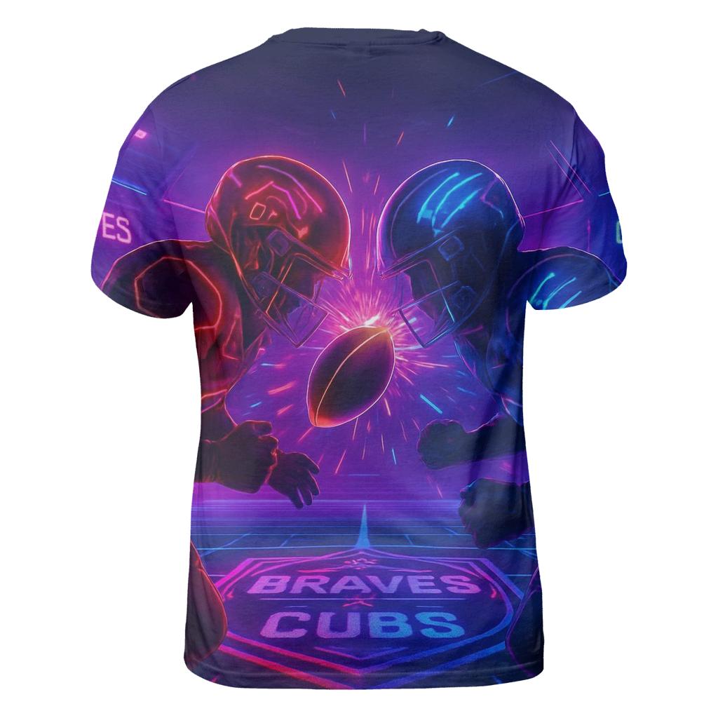 Night Of The Neon Helmets Braves Vs Cubs statement graphic shirts