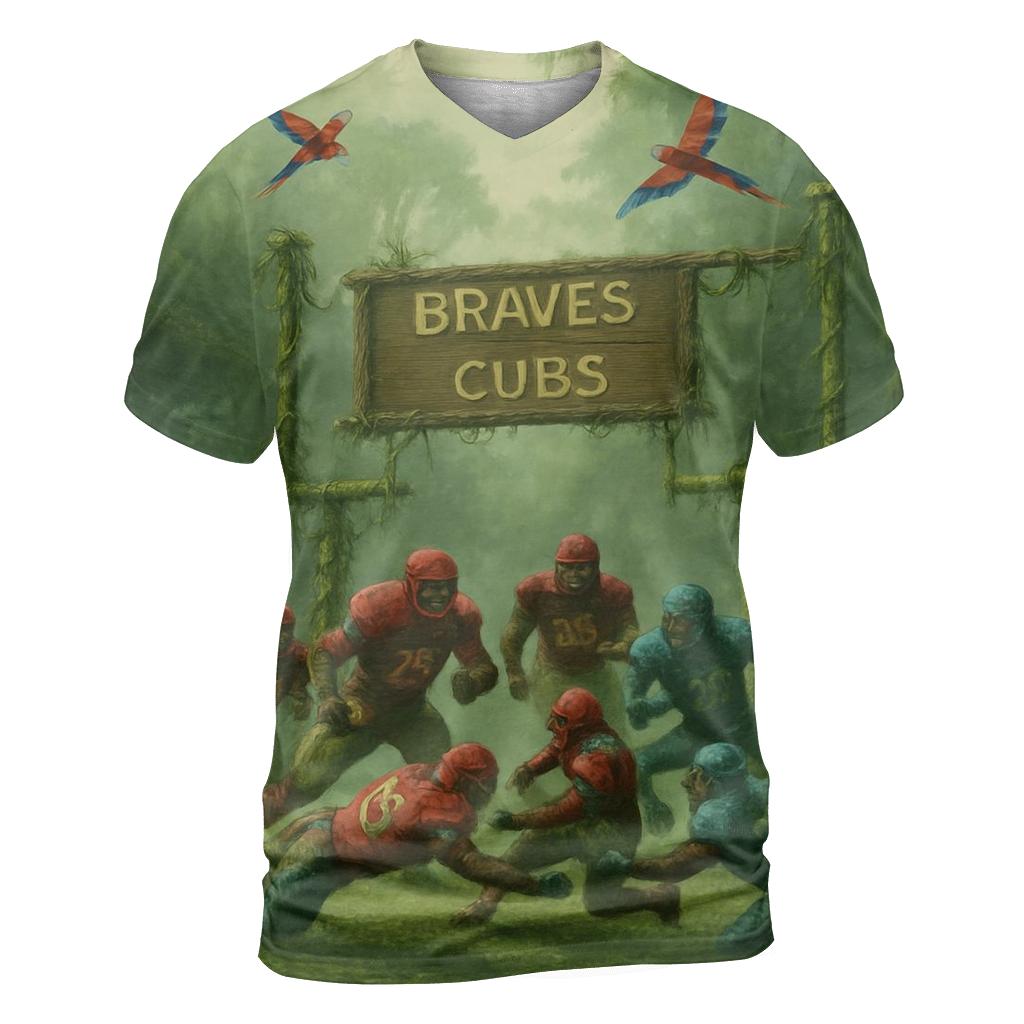 Rainforest Rivalry Braves Vs Jungle Cubs artistic all-over print tops