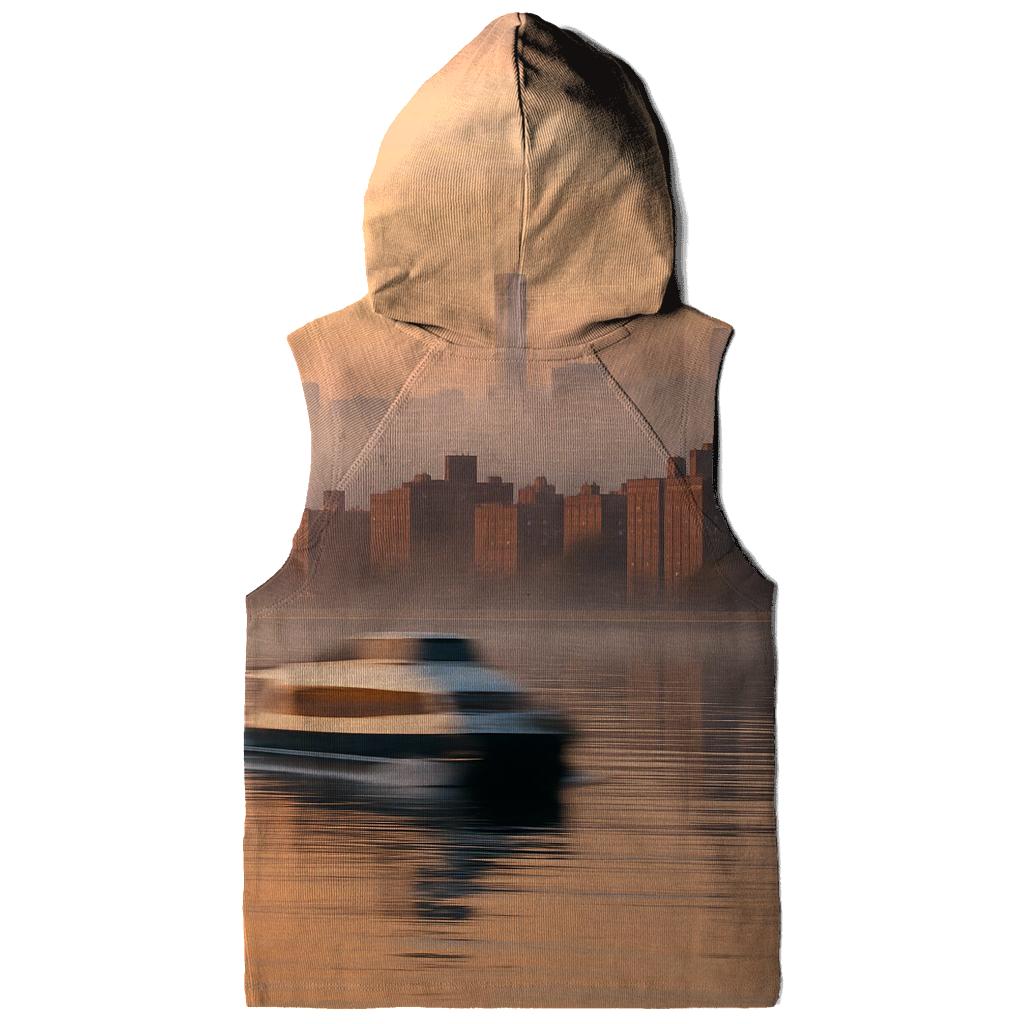 Harlem River Sunrise Skyline Reflection embroidered hoodies