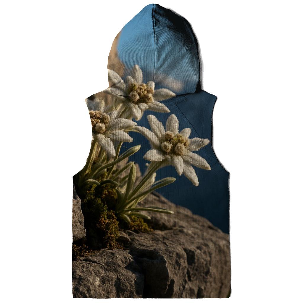 Alpine Edelweiss On Rocky Ledge heavyweight hoodies