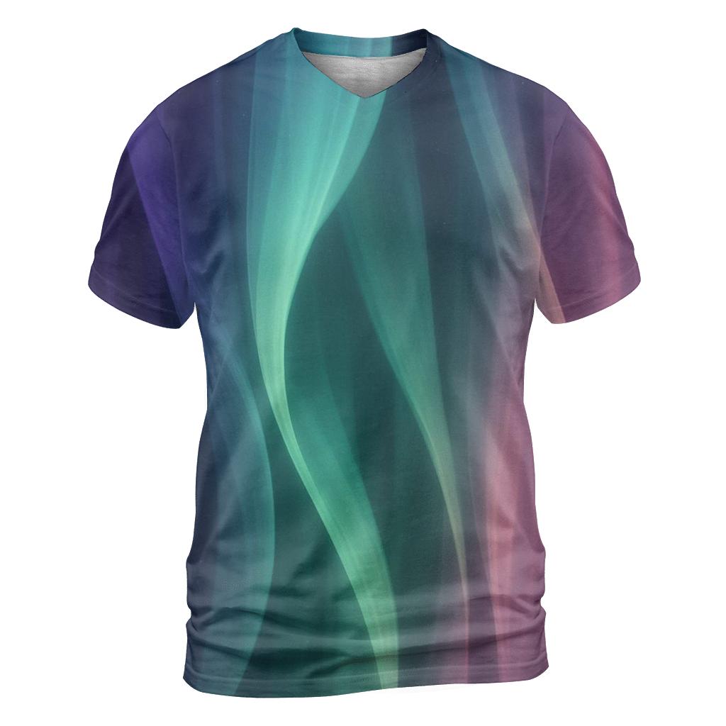 Aurora Silk Veil vibrant all-over design tees