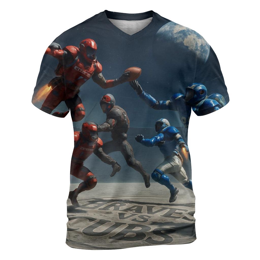 Lunar Gridiron Braves Vs Zero Gravity Cubs unique graphic print tees