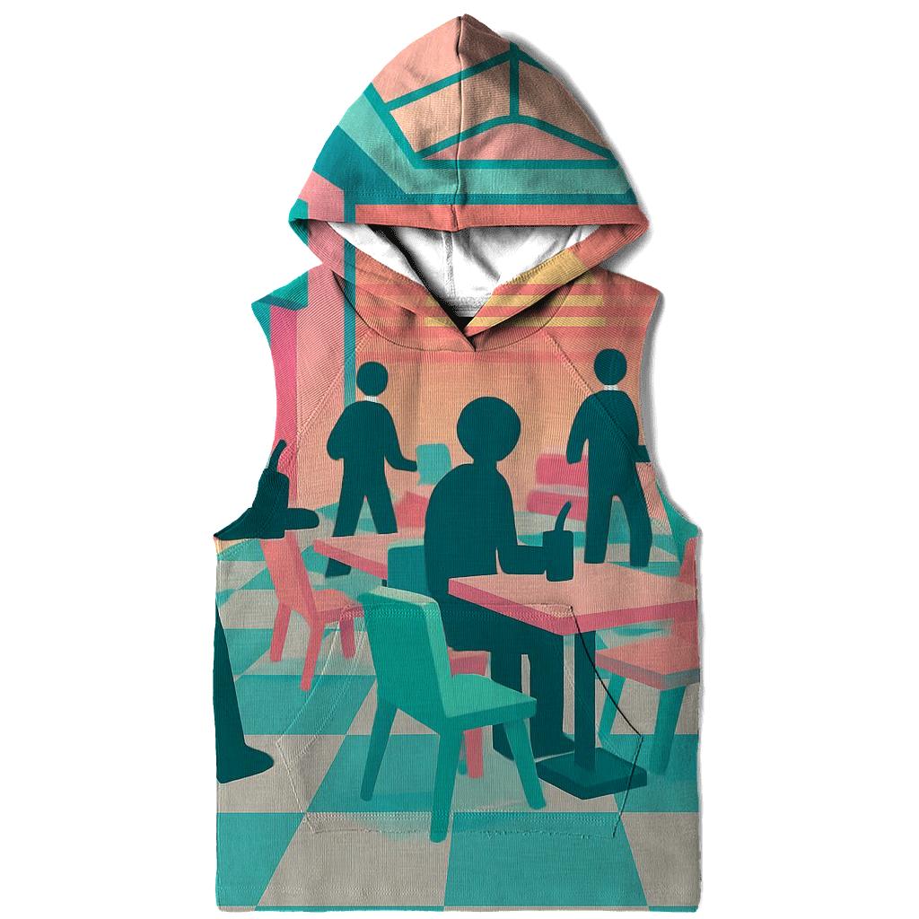 Neon Mall Food Court embroidered hoodies