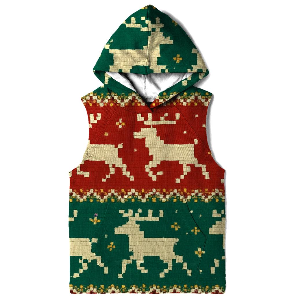 Tacky Tinsel Reindeer Stripe Design zip-up hoodies