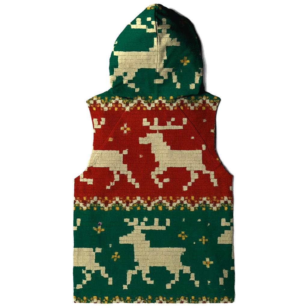 Tacky Tinsel Reindeer Stripe Design zip-up hoodies