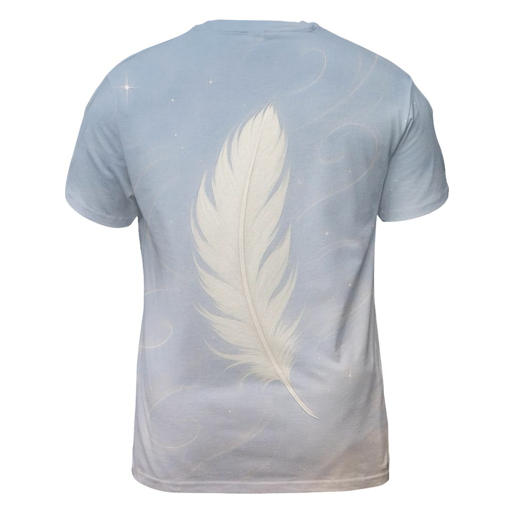 Skyward Feather Drift creative print fashion shirts
