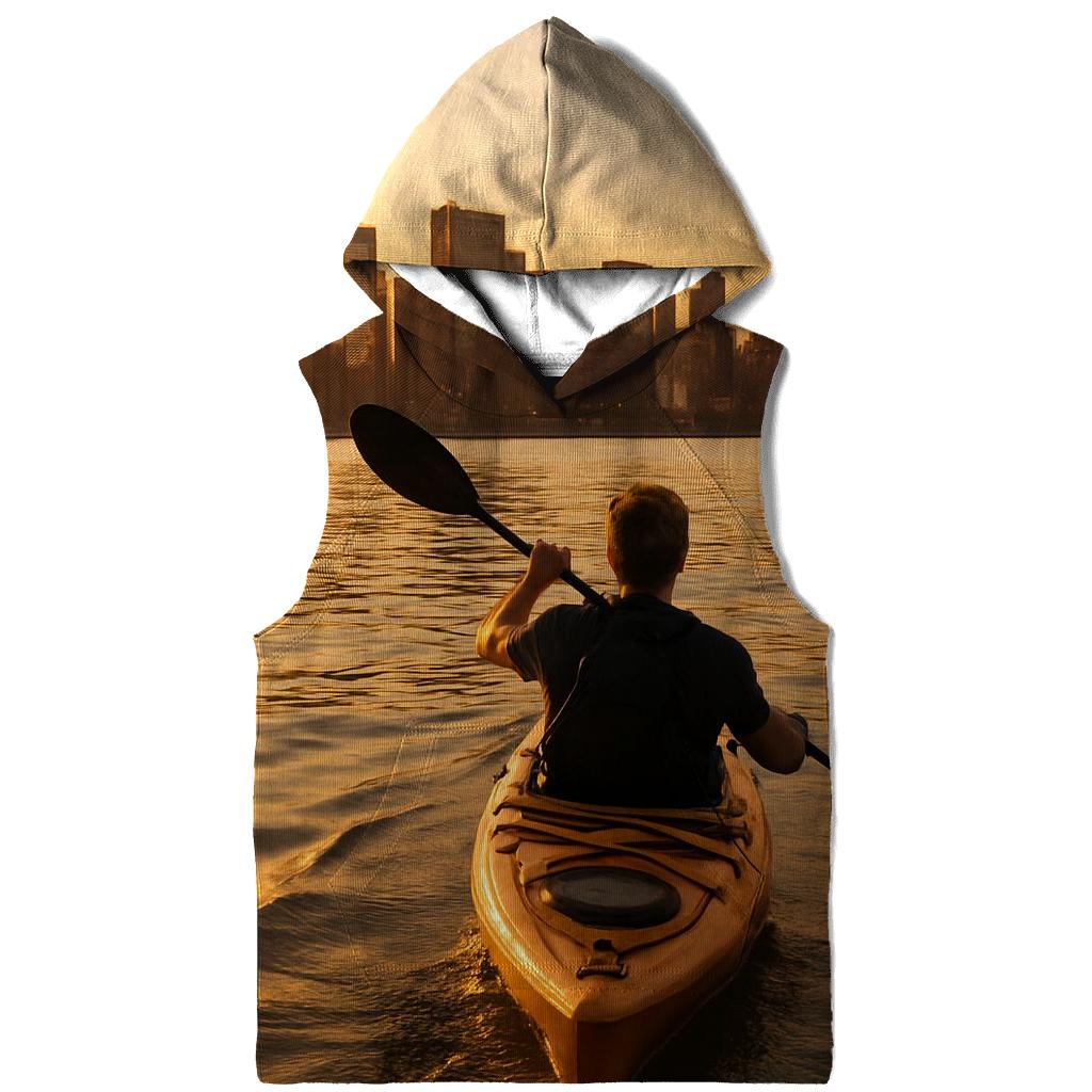 Hudson River Kayaker Facing Midtown Skyline hoodie trends