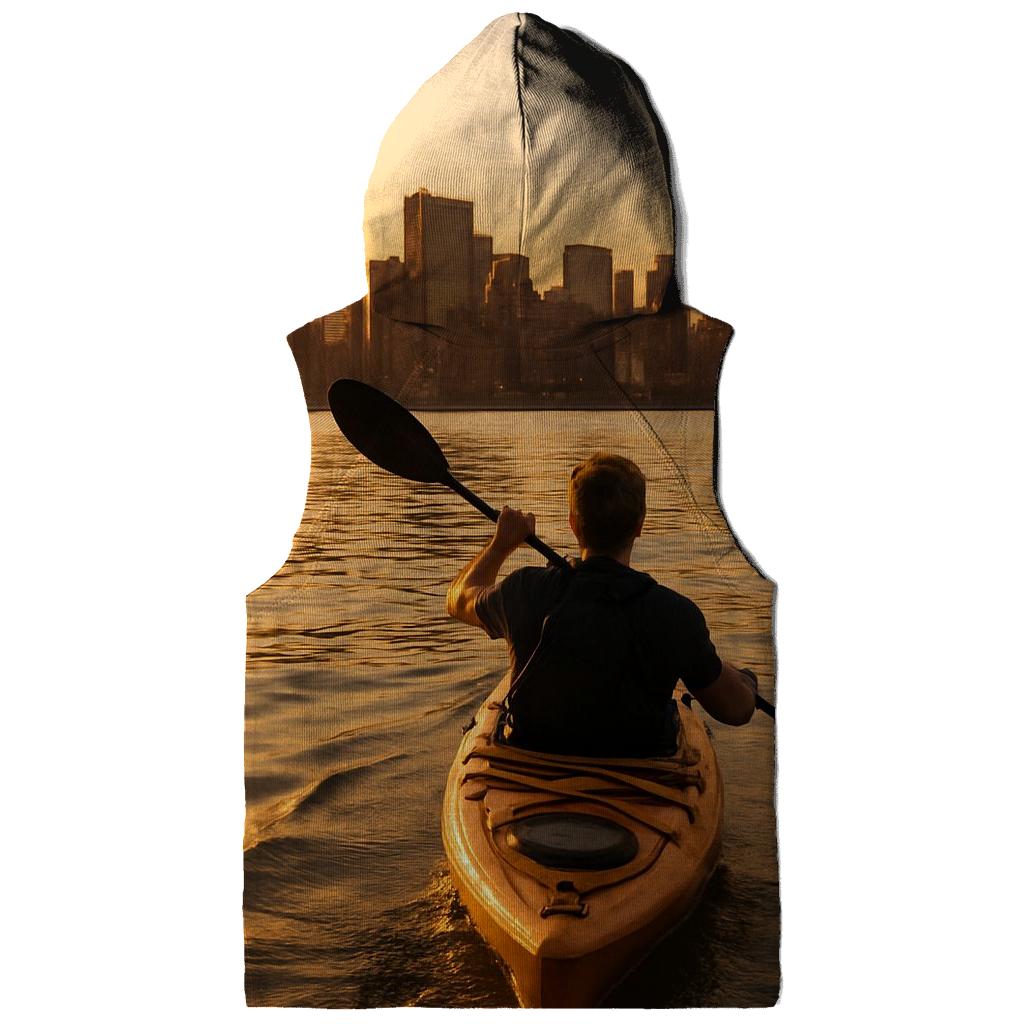 Hudson River Kayaker Facing Midtown Skyline hoodie trends