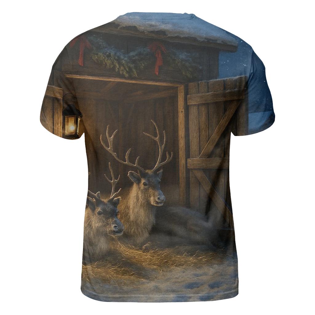 Reindeer Stable On Starlit Farm custom all-over print shirts