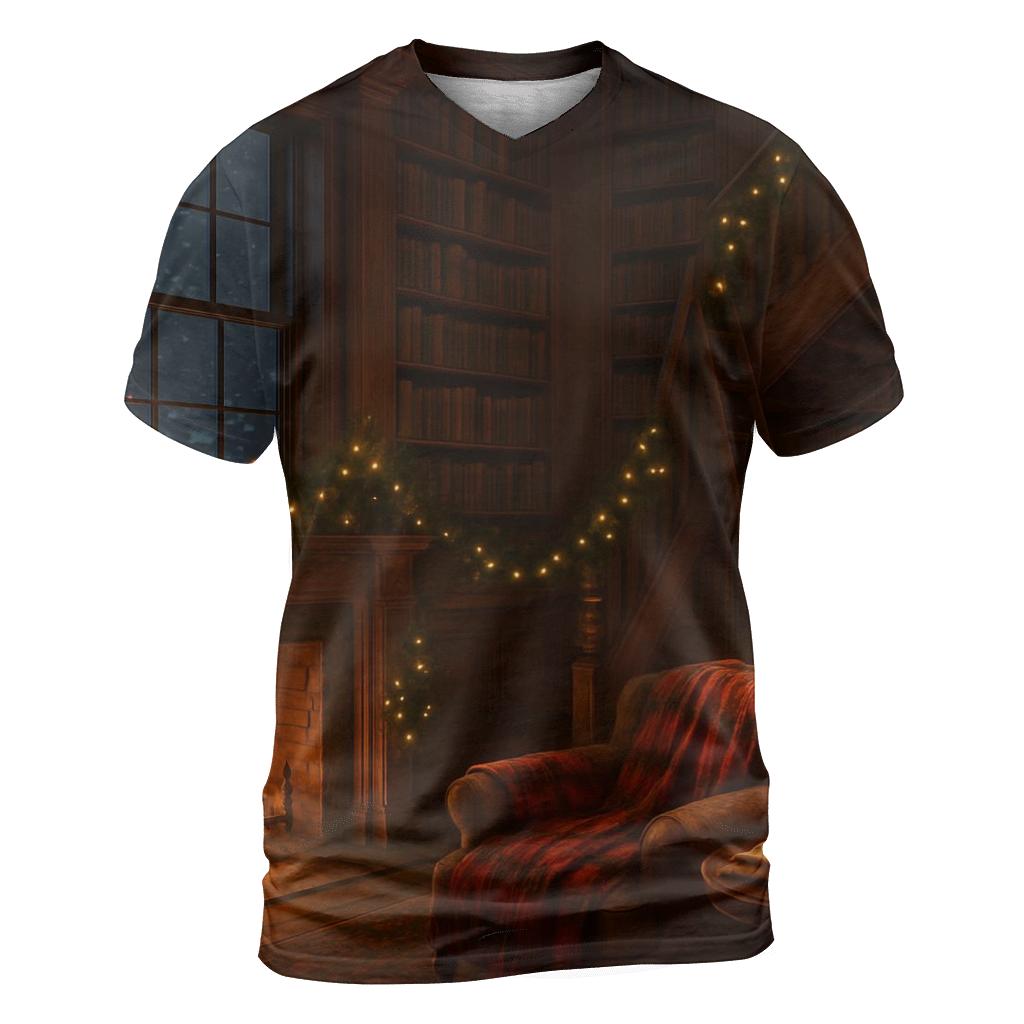 Quiet Library Wrapped In Winter vibrant all-over design tees
