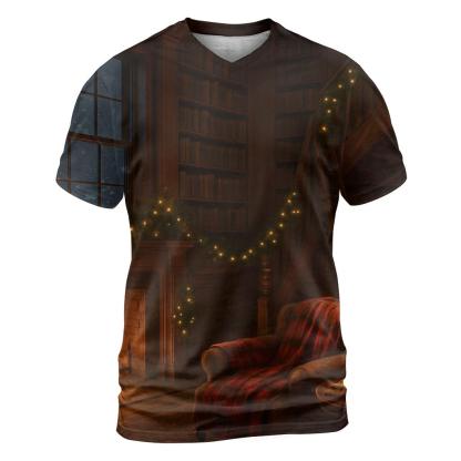 Quiet Library Wrapped In Winter vibrant all-over design tees