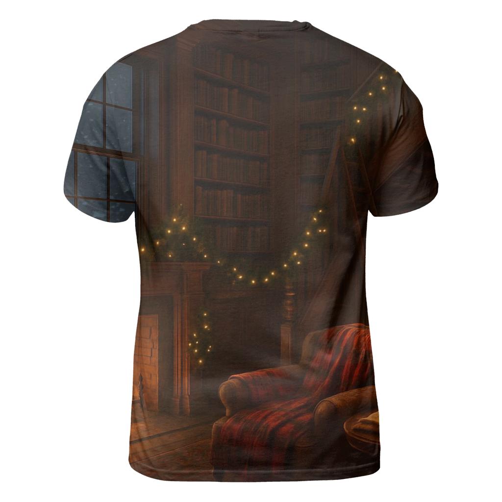 Quiet Library Wrapped In Winter vibrant all-over design tees