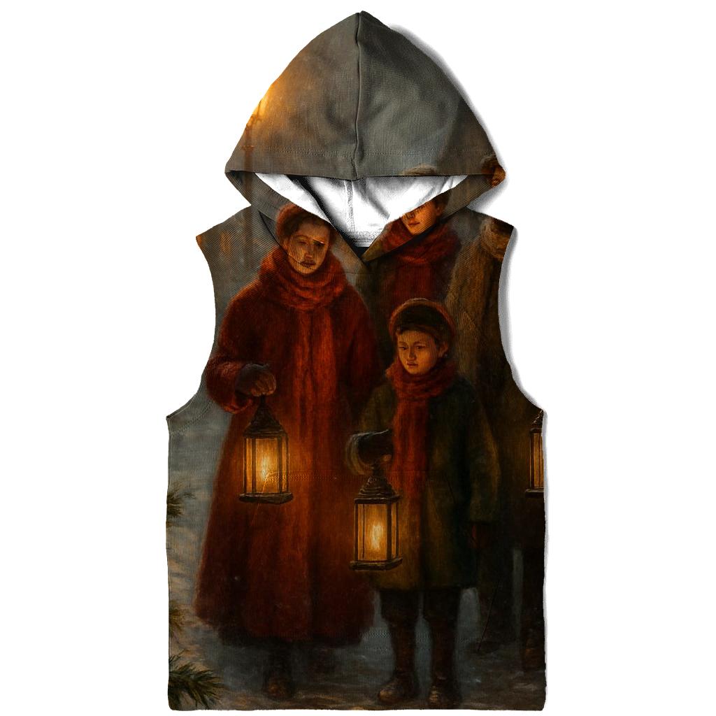 Candlelit Carolers On Snowy Lane graphic hoodies