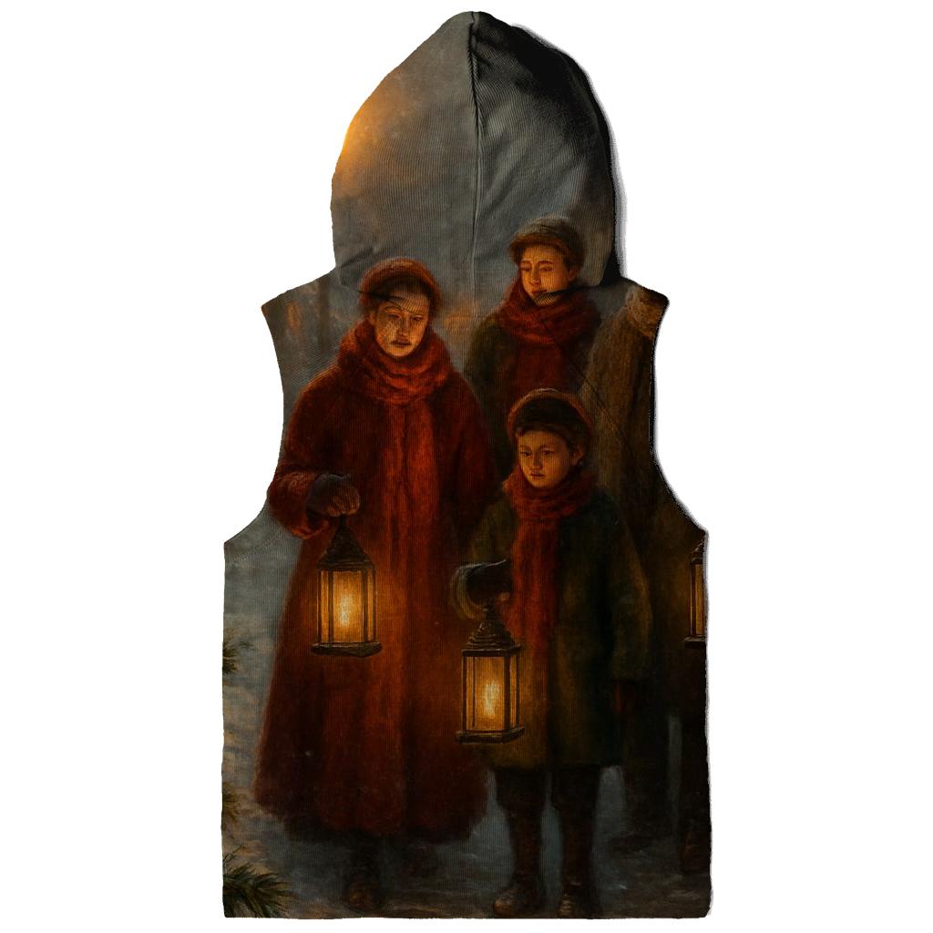 Candlelit Carolers On Snowy Lane graphic hoodies