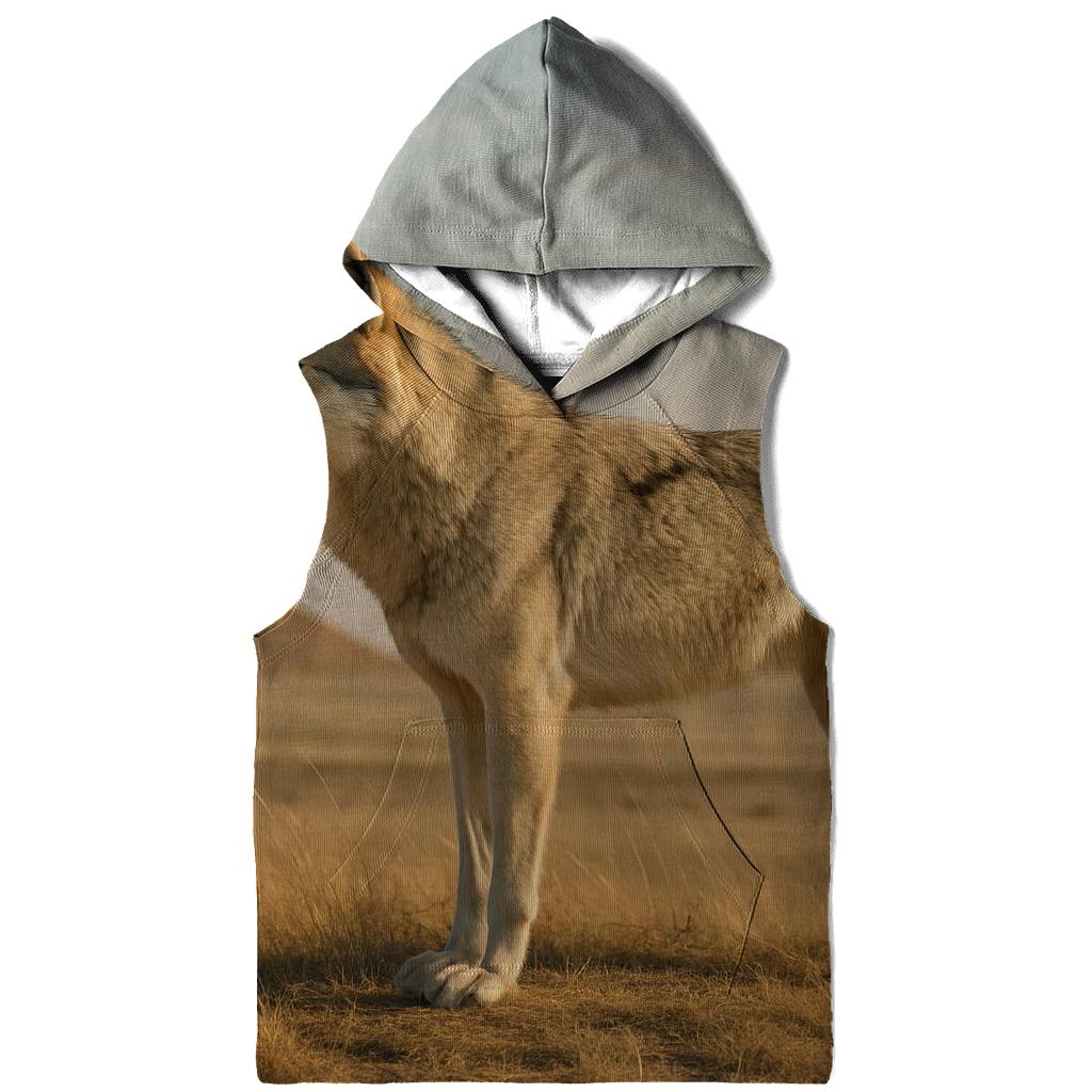Steppe Wolf Among Ancient Burial Mounds pullover hoodies