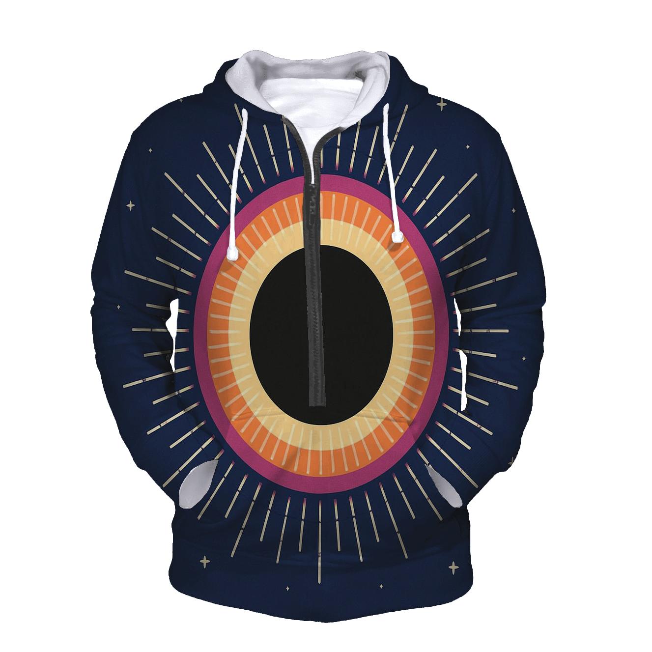 Eclipse Corona Halo Bands zip-up hoodies
