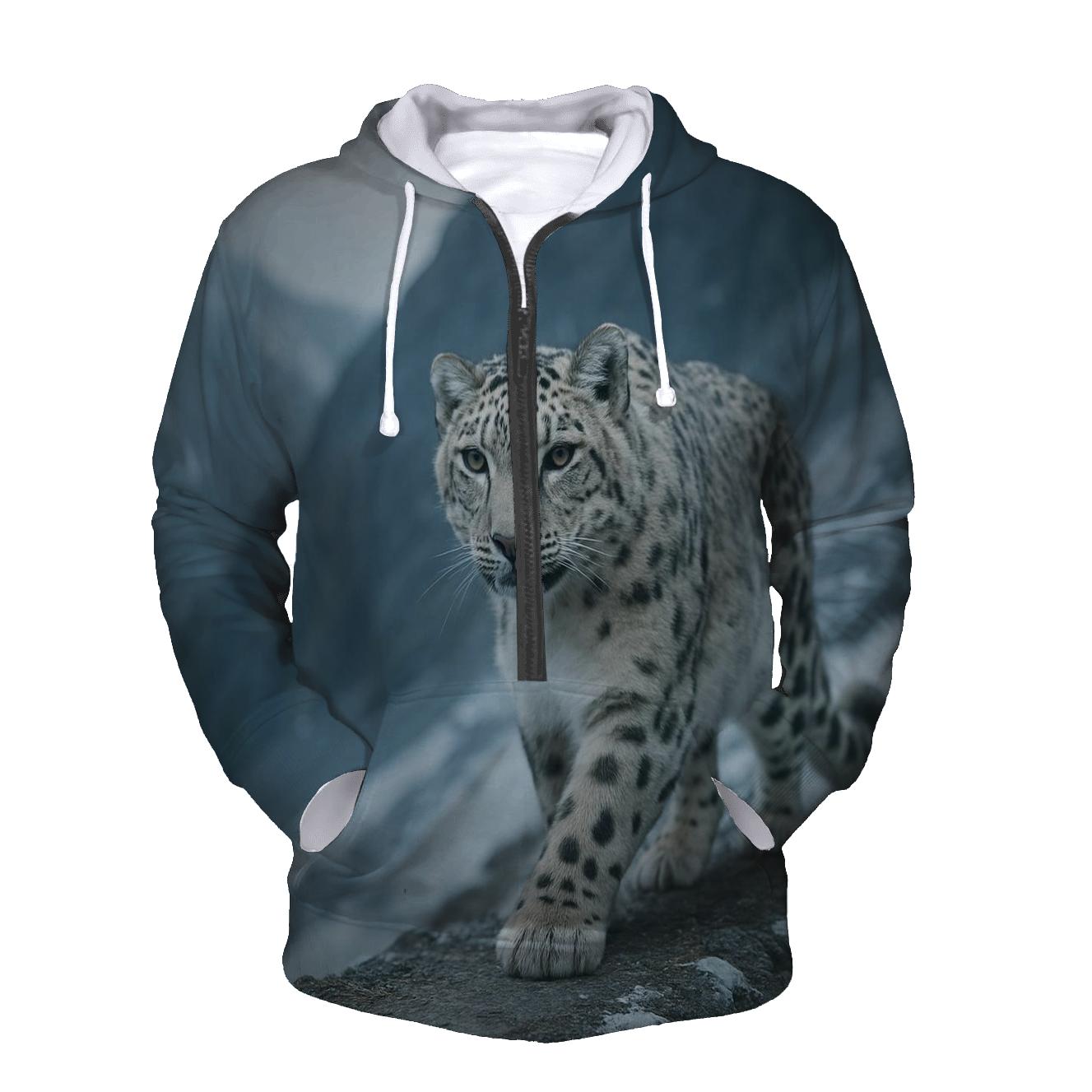 Snow Leopard On Wind Carved Ridge hoodie styles