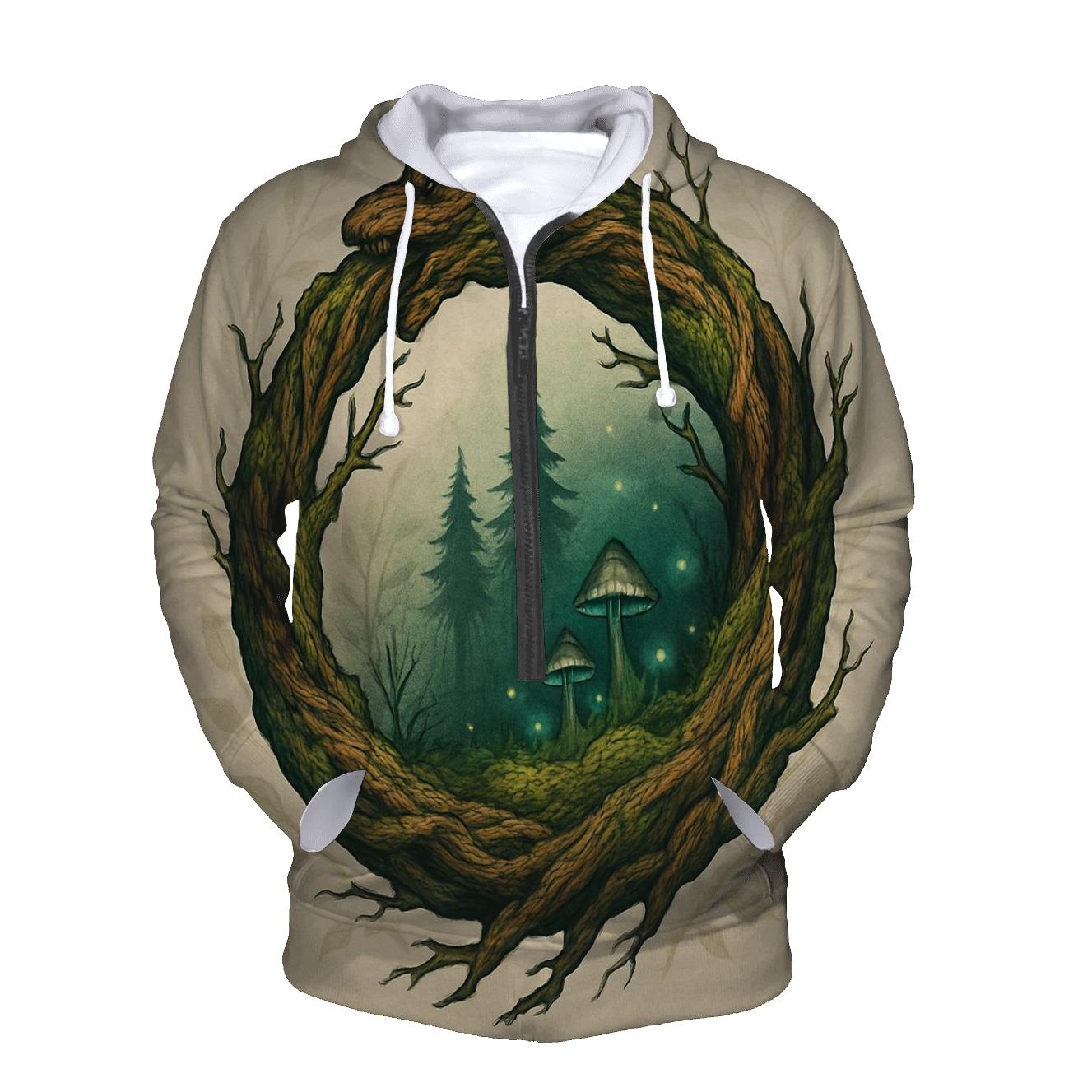 Forest Roots Ouroboros Portal designer hoodies