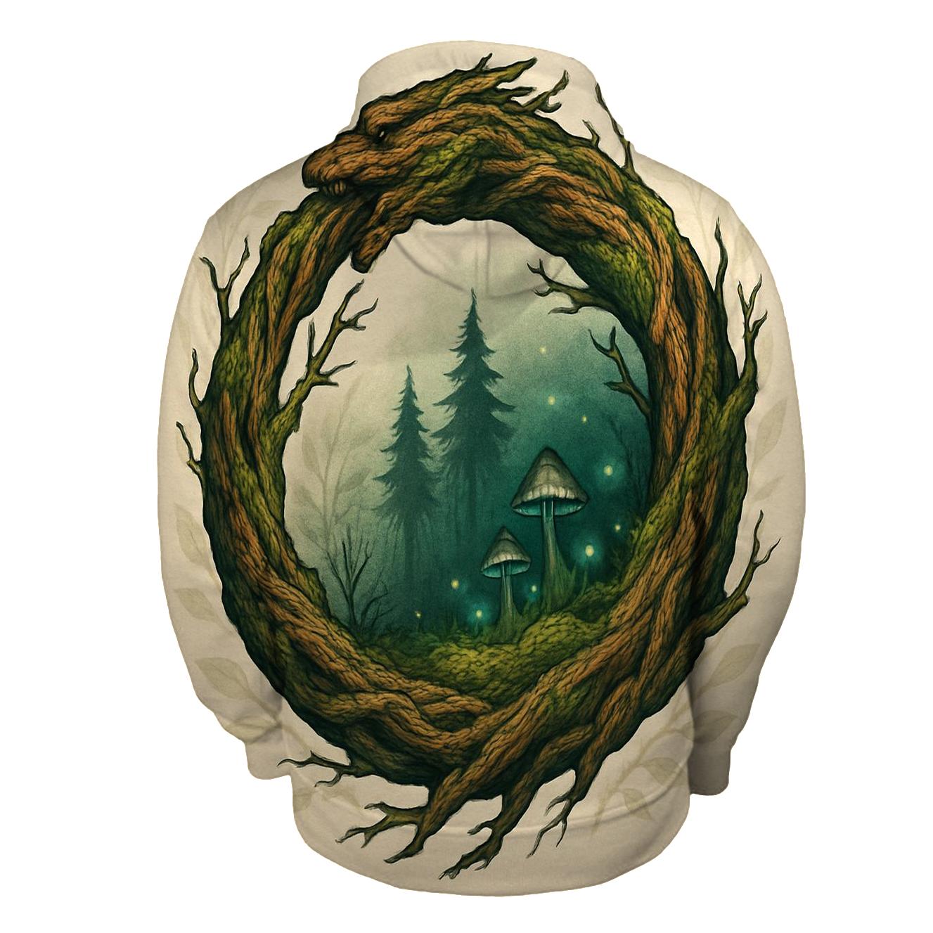 Forest Roots Ouroboros Portal designer hoodies