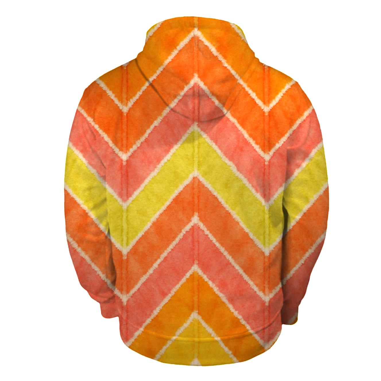 Citrus Chevron Accordion Fold zip-up hoodies
