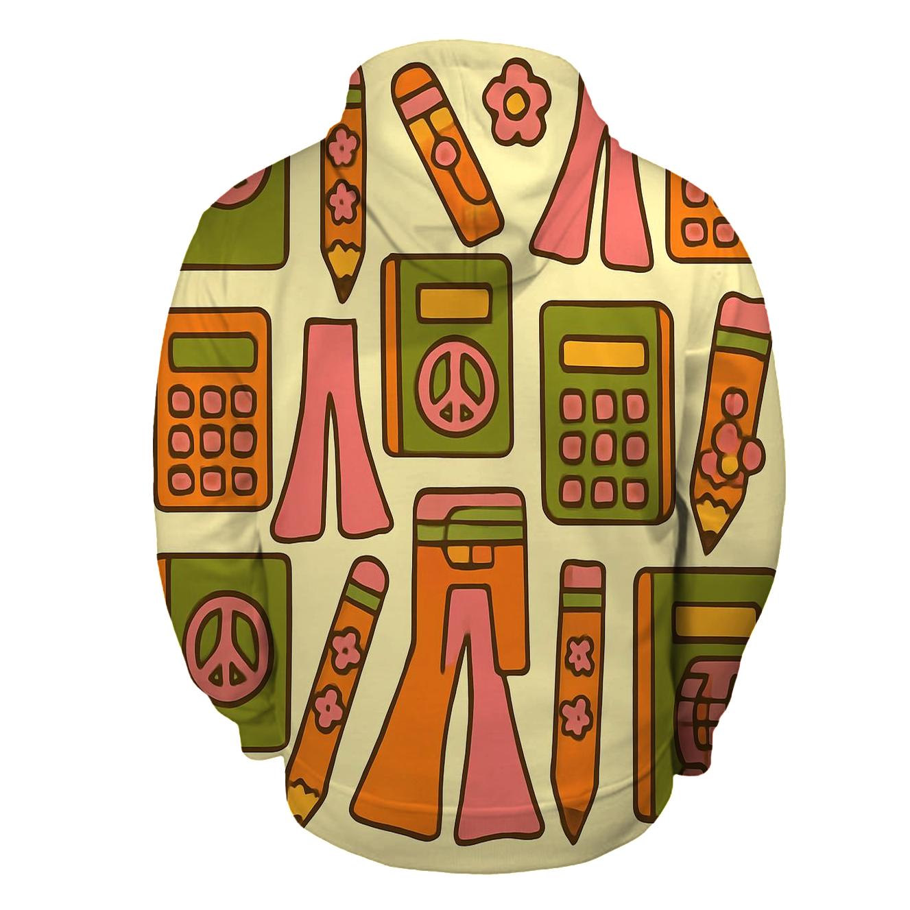 Groovy Classroom Doodles pullover hoodies