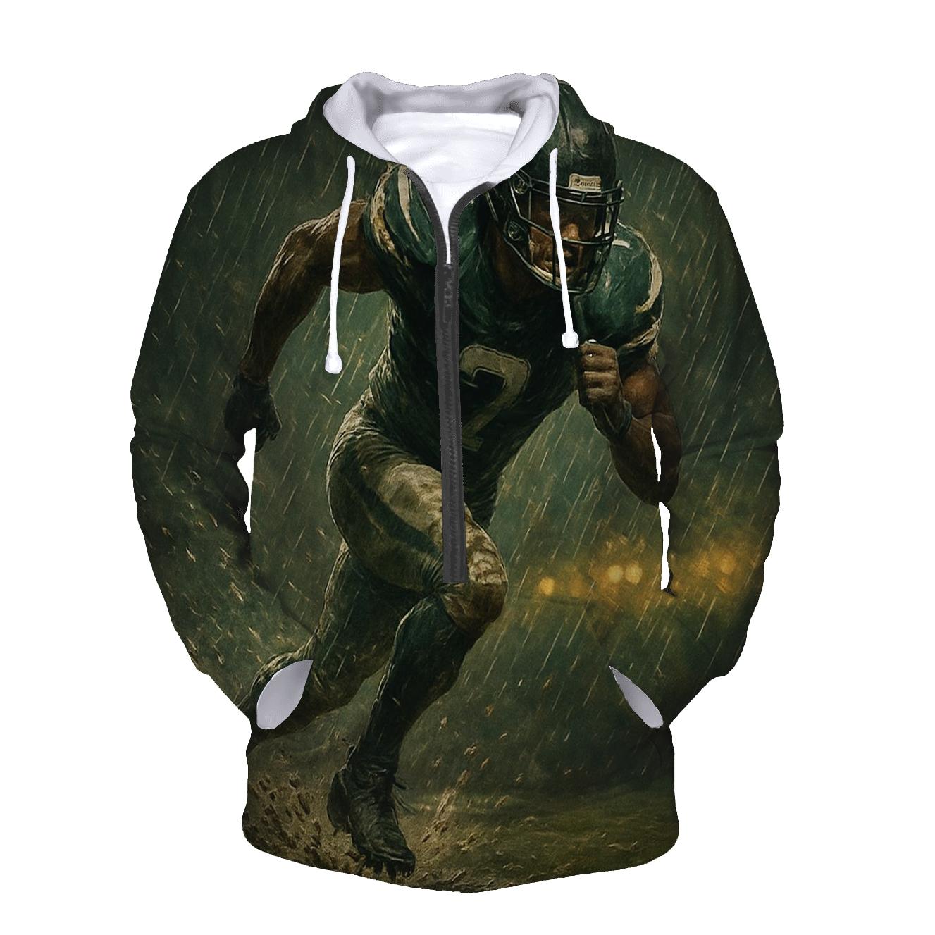 Rain Soaked Football Sprint designer hoodies