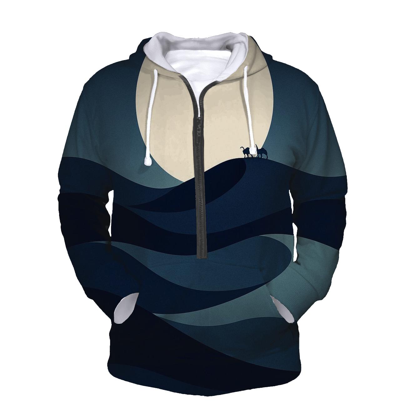 Midnight Desert Dunescape custom hoodies